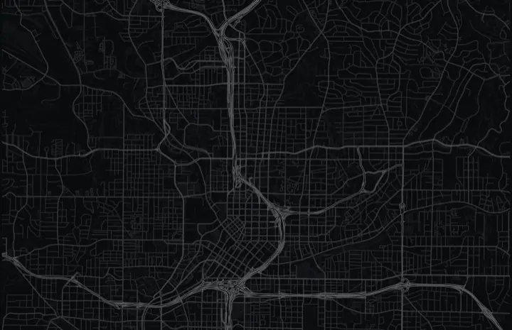 Dark Adrata street map of Atlanta