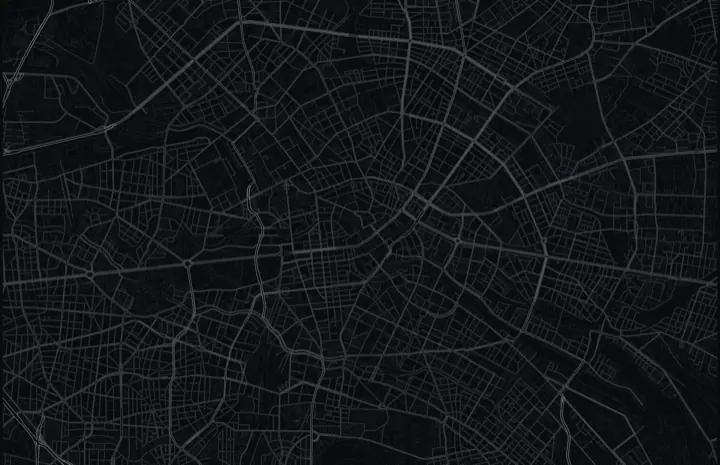 Dark Adrata street map of Berlin