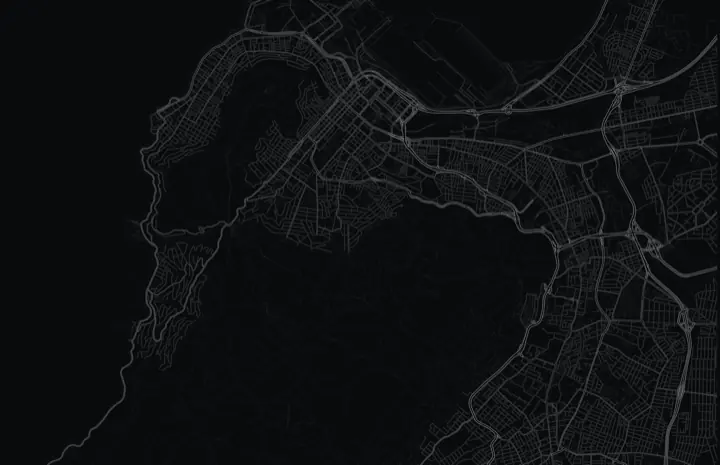 Dark Adrata street map of Cape Town