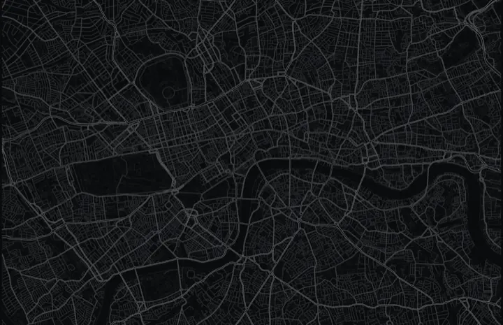 Dark Adrata street map of London