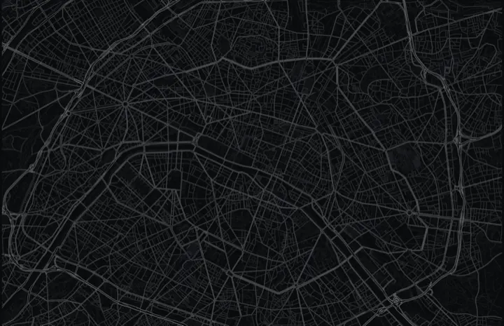 Dark Adrata street map of Paris