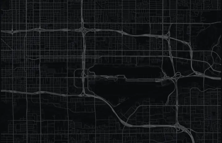 Dark Adrata street map of Phoenix