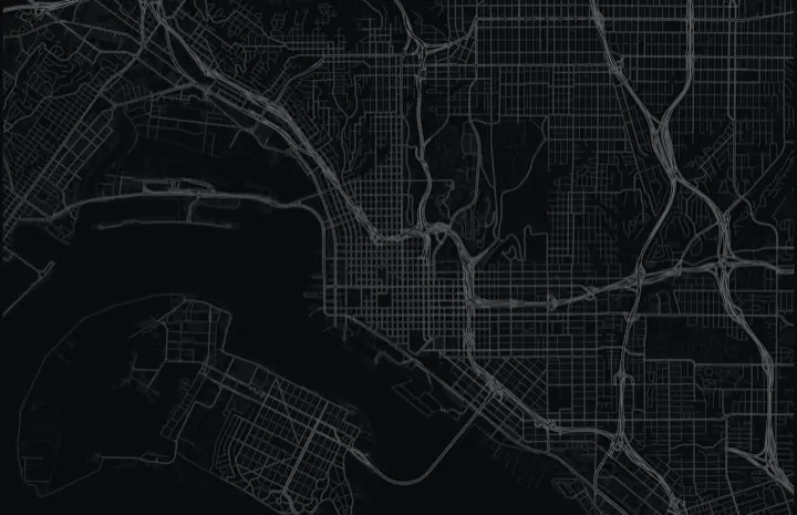 Dark Adrata street map of San Diego