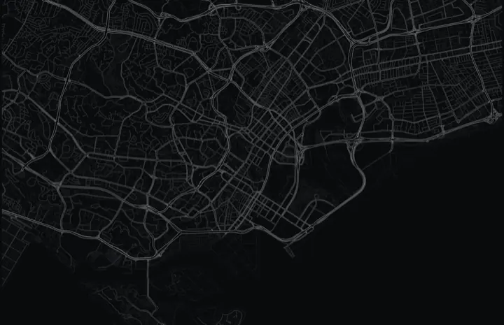 Dark Adrata street map of Singapore