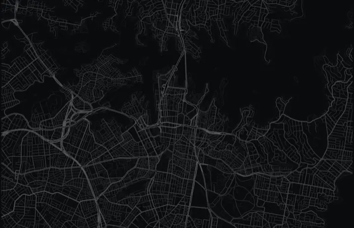 Dark Adrata street map of Sydney